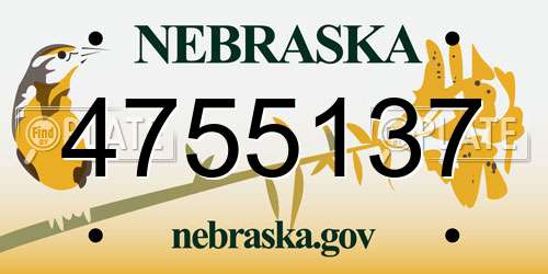 4755137 Nebraska License Plate