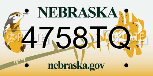 4758TQ Nebraska License Plate