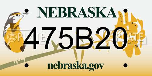 475B20 Nebraska License Plate