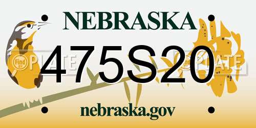475S20 Nebraska License Plate