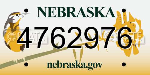 4762976 Nebraska License Plate