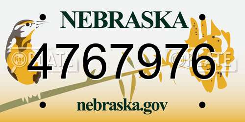 4767976 Nebraska License Plate