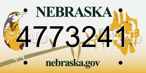 4773241 Nebraska License Plate
