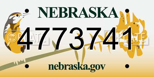 4773741 Nebraska License Plate