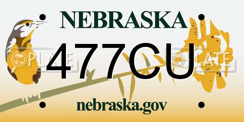 477CU Nebraska License Plate