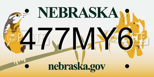 477MY6 Nebraska License Plate