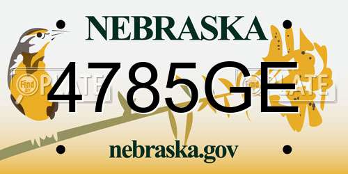 4785GE Nebraska License Plate