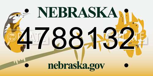 4788132 Nebraska License Plate