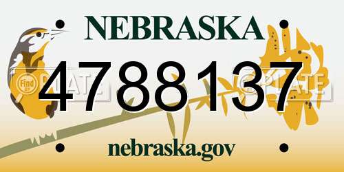 4788137 Nebraska License Plate