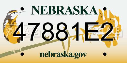 47881E2 Nebraska License Plate