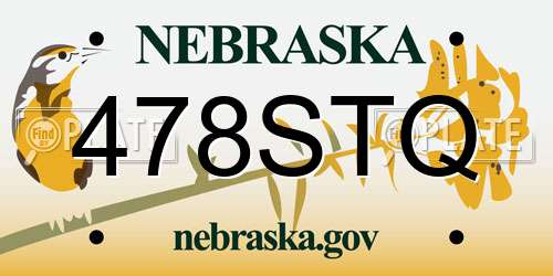 478STQ Nebraska License Plate