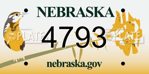 4793 Nebraska License Plate