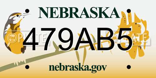 479AB5 Nebraska License Plate