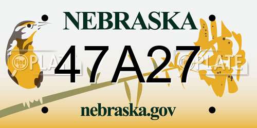 47A27 Nebraska License Plate