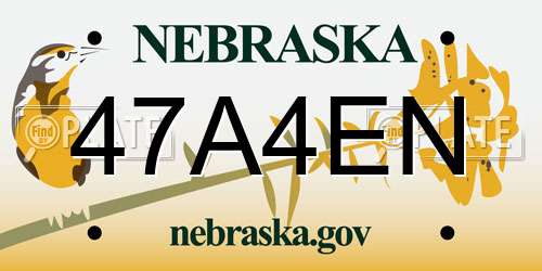 47A4EN Nebraska License Plate