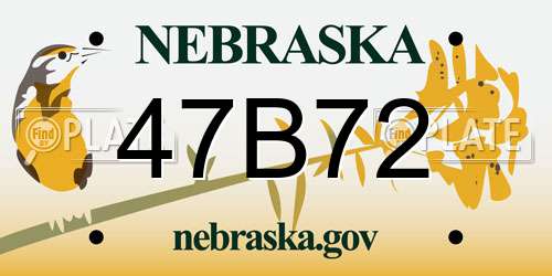47B72 Nebraska License Plate