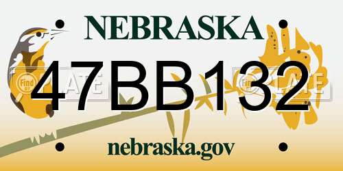 47BB132 Nebraska License Plate