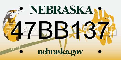 47BB137 Nebraska License Plate