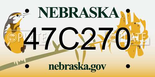 47C270 Nebraska License Plate