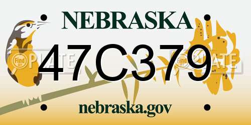 47C379 Nebraska License Plate