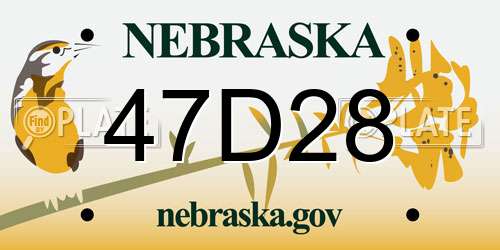 47D28 Nebraska License Plate