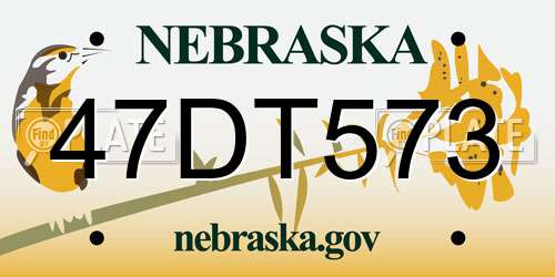 47DT573 Nebraska License Plate