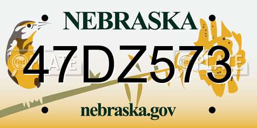 47DZ573 Nebraska License Plate