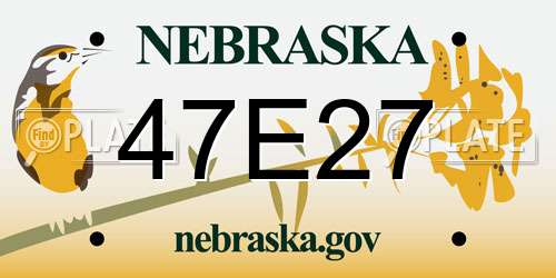 47E27 Nebraska License Plate