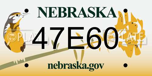 47E60 Nebraska License Plate