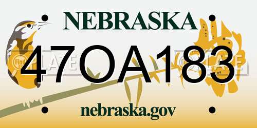 47OA183 Nebraska License Plate