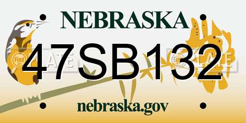47SB132 Nebraska License Plate