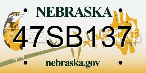 47SB137 Nebraska License Plate