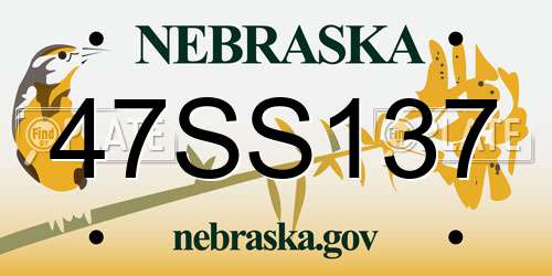 47SS137 Nebraska License Plate