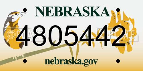 4805442 Nebraska License Plate
