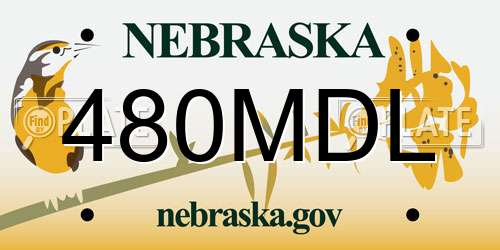 480MDL Nebraska License Plate