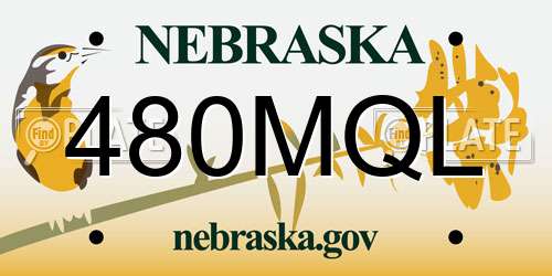 480MQL Nebraska License Plate