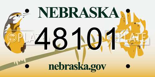 48101 Nebraska License Plate