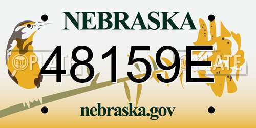 48159E Nebraska License Plate