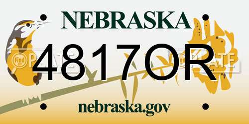4817OR Nebraska License Plate