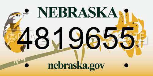 4819655 Nebraska License Plate
