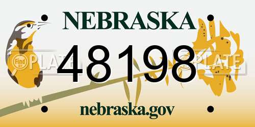 48198 Nebraska License Plate