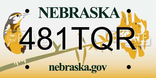 481TQR Nebraska License Plate