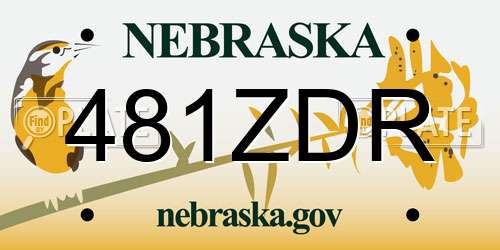 481ZDR Nebraska License Plate