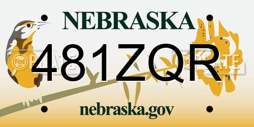 481ZQR Nebraska License Plate