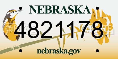 4821178 Nebraska License Plate