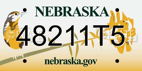 48211T5 Nebraska License Plate