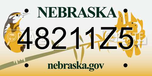 48211Z5 Nebraska License Plate