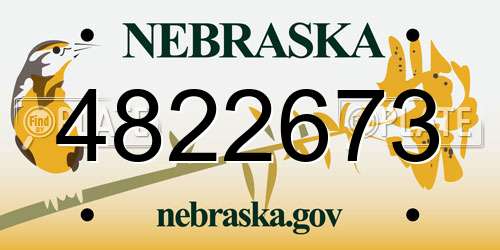 4822673 Nebraska License Plate
