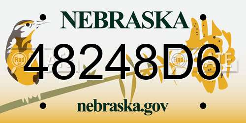 48248D6 Nebraska License Plate