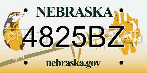 4825BZ Nebraska License Plate